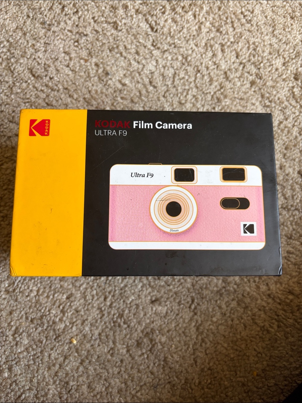 Kodak Ultra F9 Pink and Yellow Film Camera Boxed Design